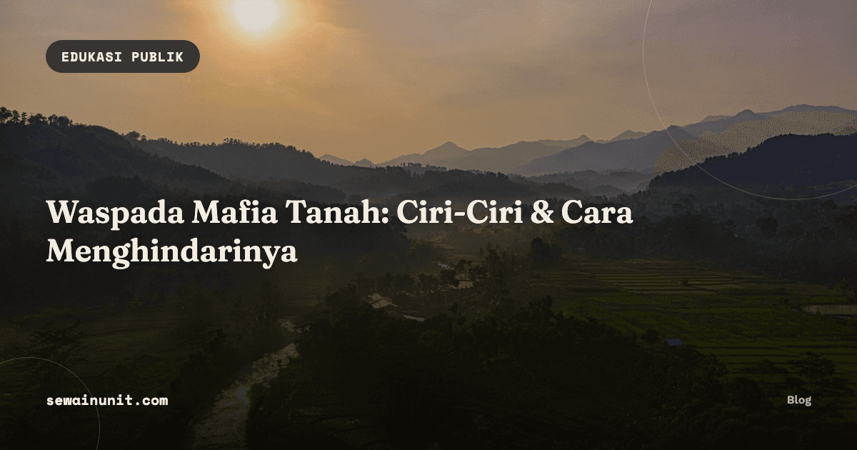 Waspada Mafia Tanah: Ciri-Ciri dan Cara Menghindarinya